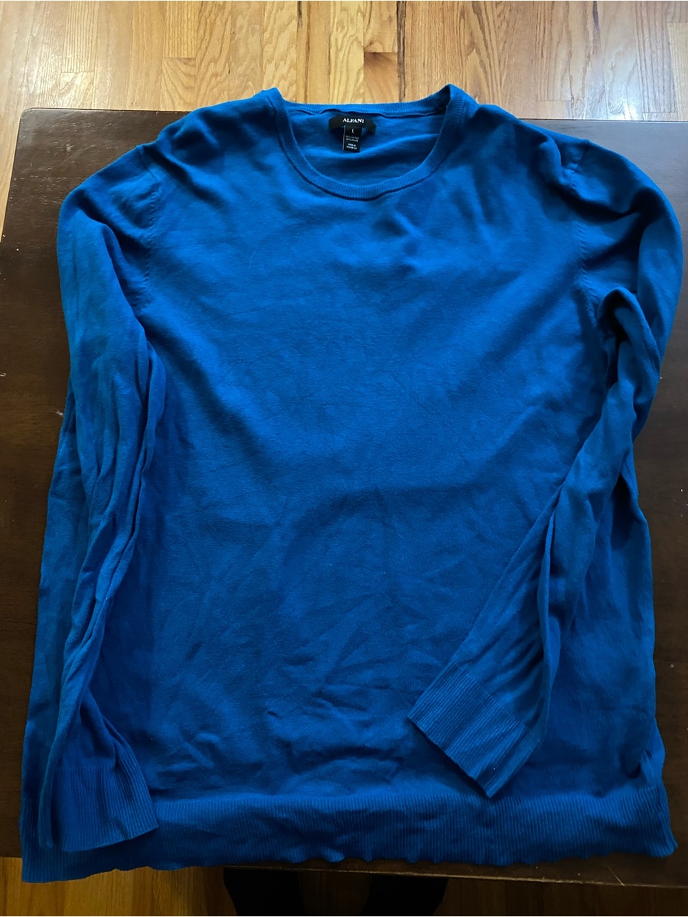 Alfani Men's Royal Blue Long-Sleeve Crewneck